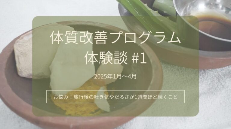 【体質改善プログラム体験談】旅のあと、必ず寝込んでいた私が変わった3ヶ月